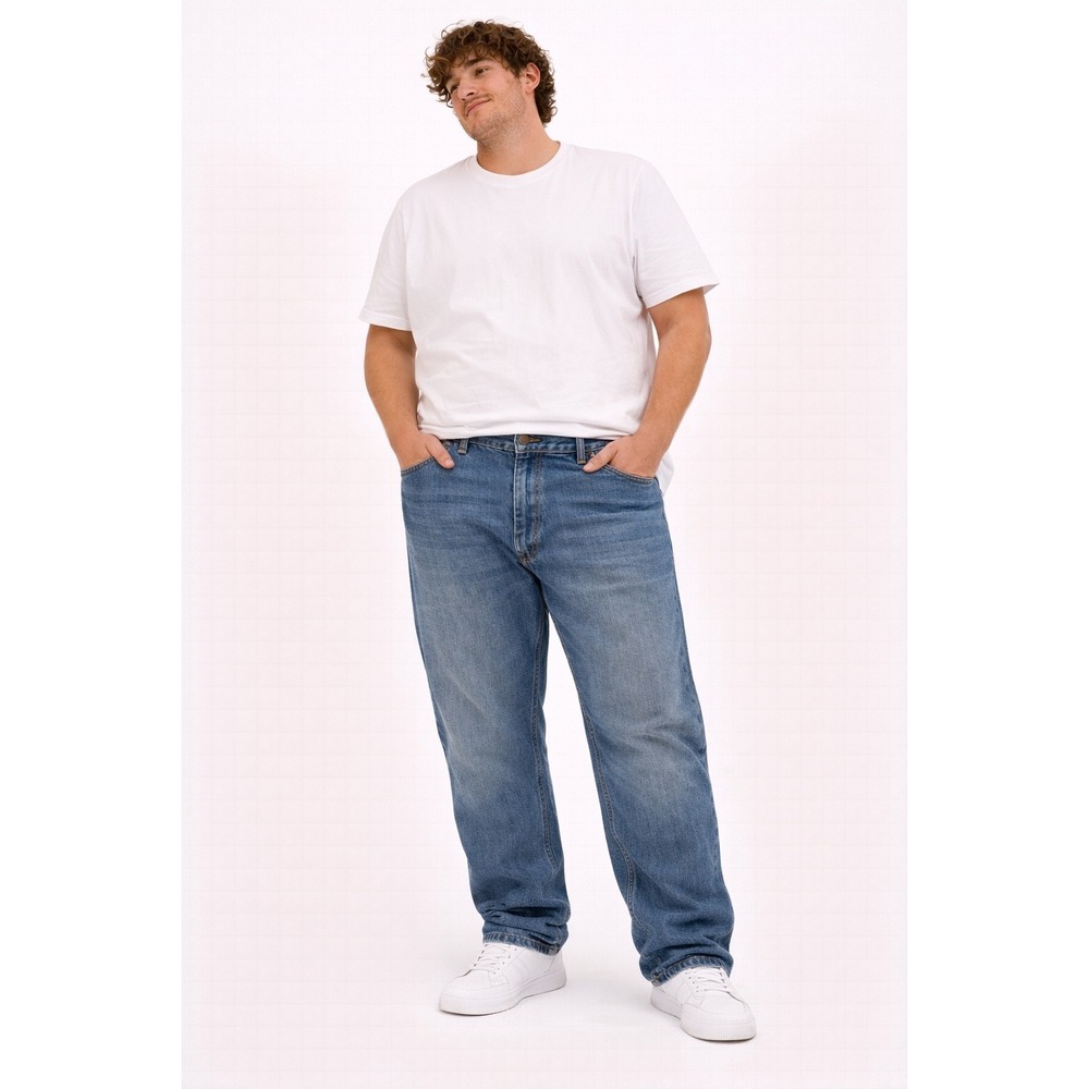 Duluth Flex Ballroom Jeans Mens 46x34 Blue Relaxed Fit Workwear Denim Pants